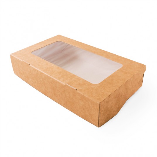 Крафт-коробка с окном 200х120х40