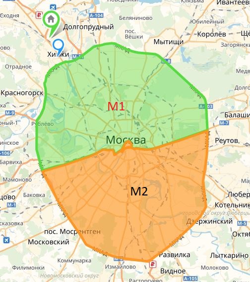Карта стрелку московская область оформить